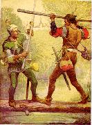 Louis Rhead Robin Hood and Little John France oil painting artist